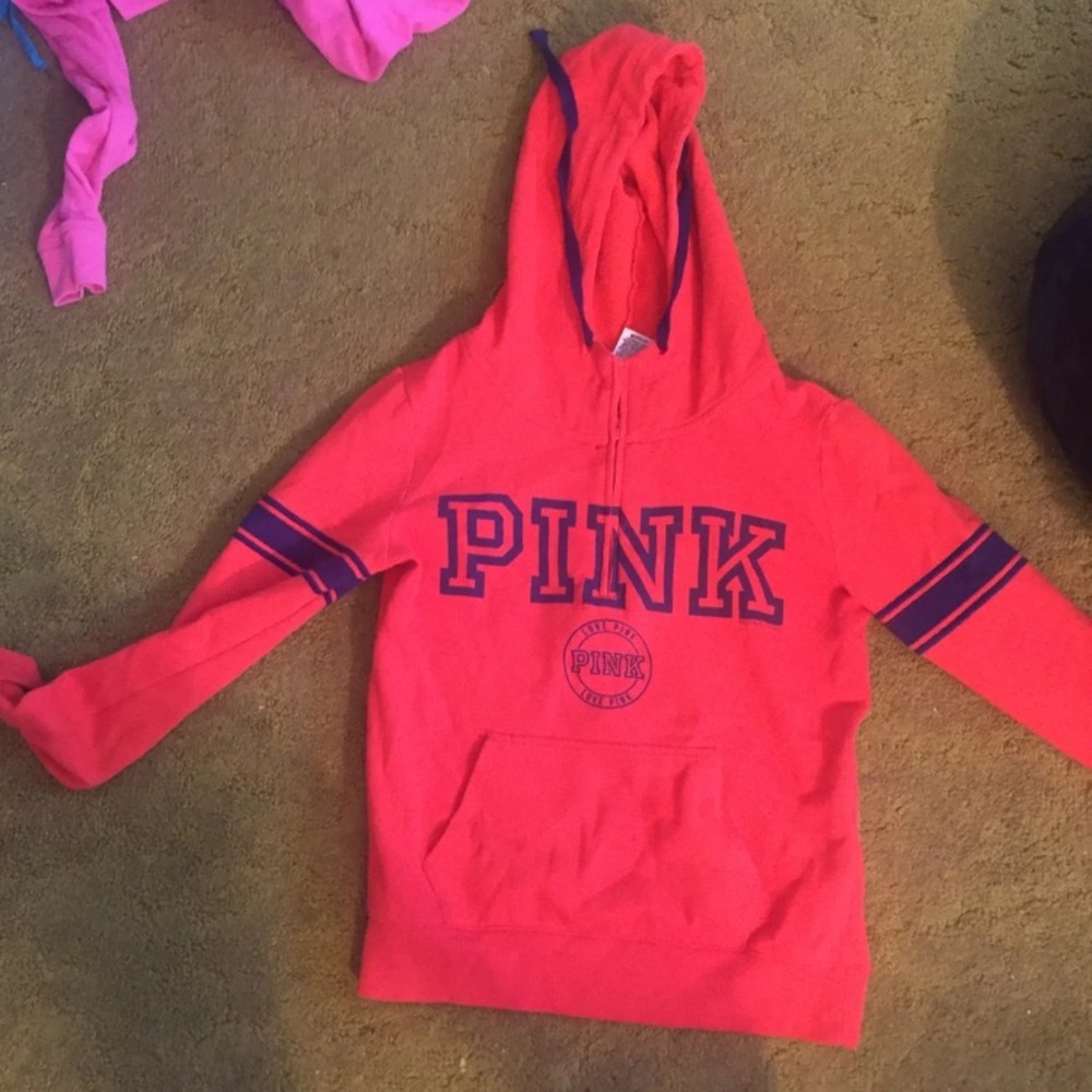Vs pink quarter zip up
